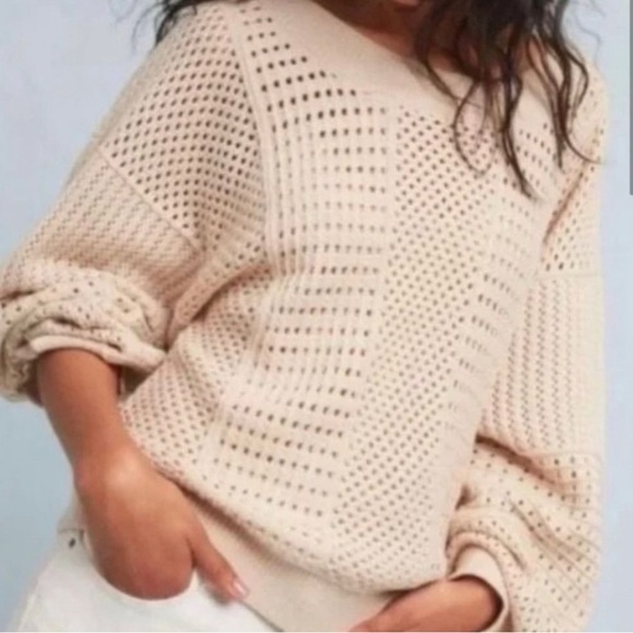 ANTHROPOLOGIE Open weave knit sweater - Picture 2 of 4